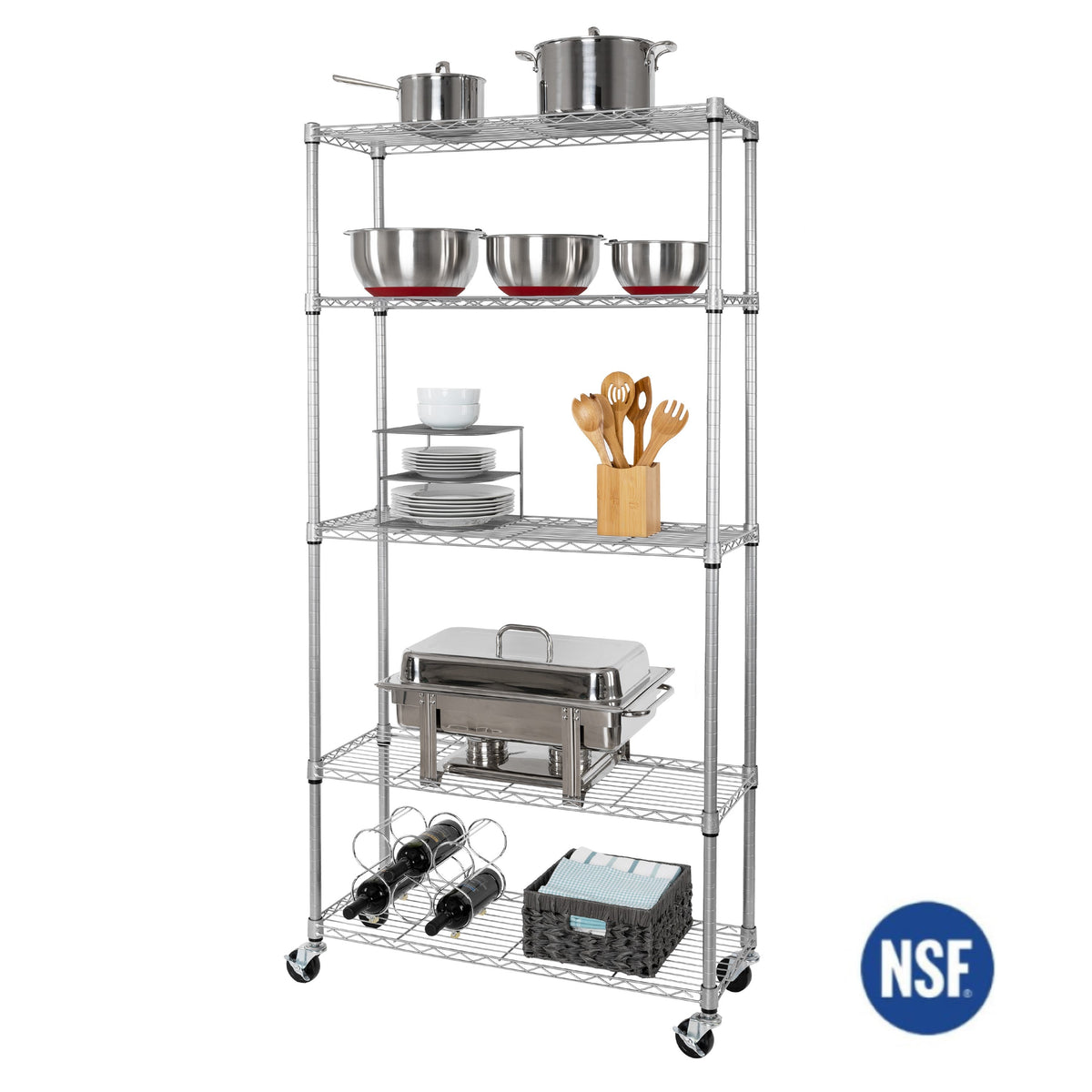 UltraDurable® 5Tier NSF Steel Shelving Seville Classics
