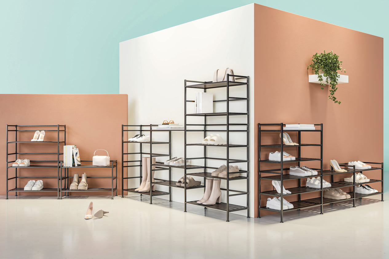 3-Tier Resin Slatted Shoe Rack