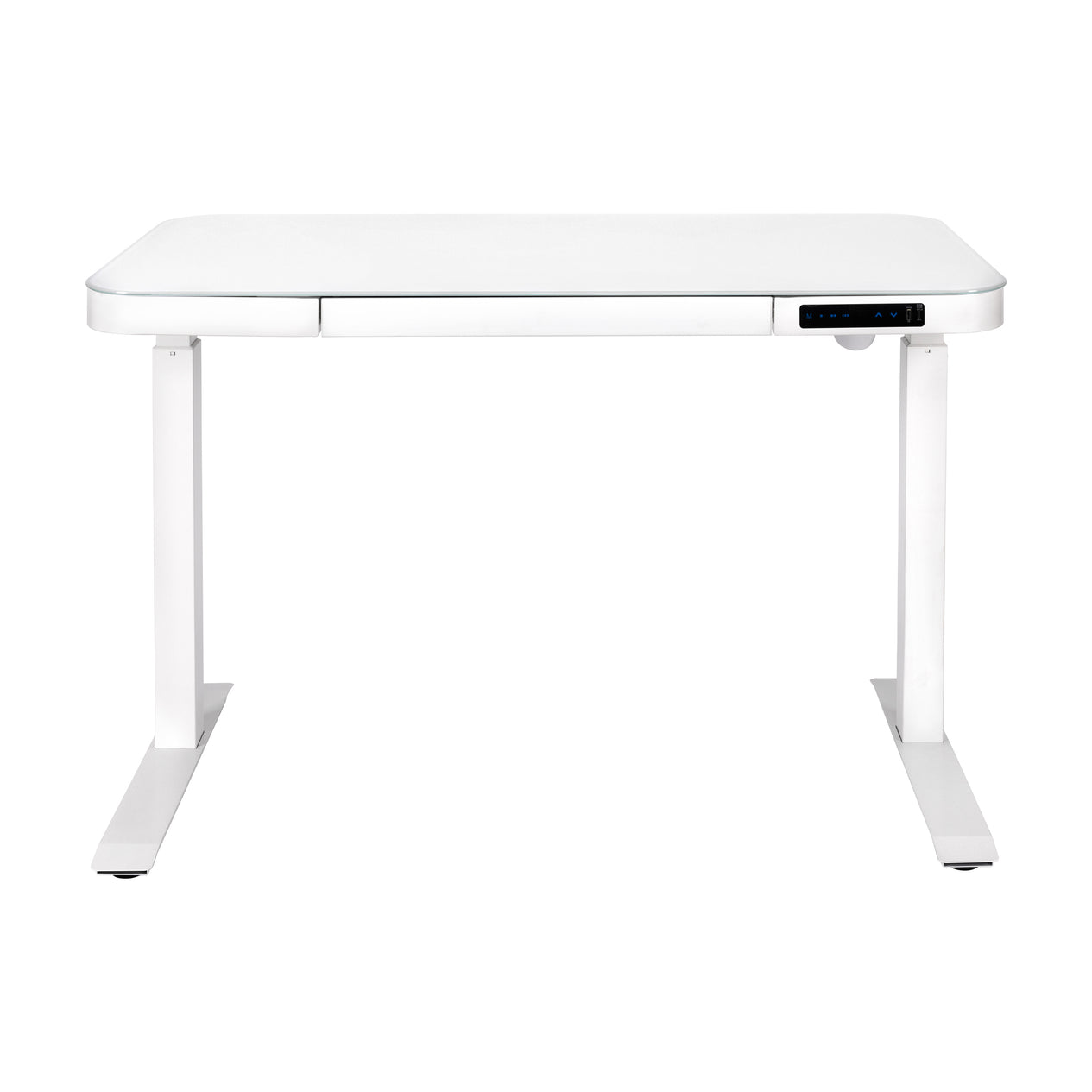 airLIFT® 48" Tempered Glass Top Desk, White