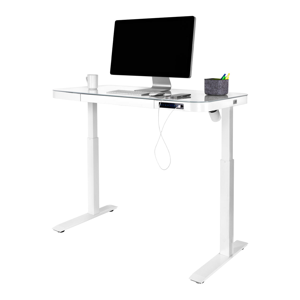 airLIFT® 48" Tempered Glass Top Desk with Drawer