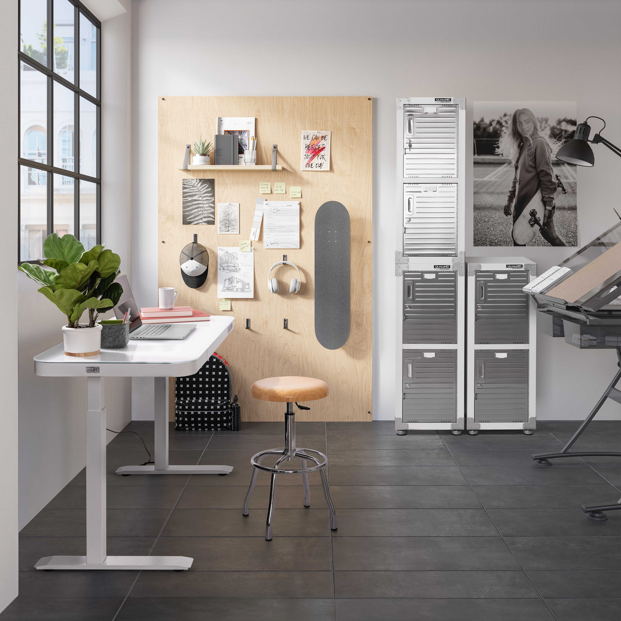 White Desk in studio