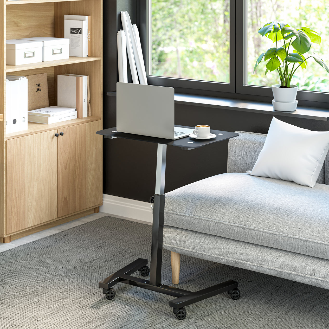 airLIFT® Tempered Glass Top Mobile Desk