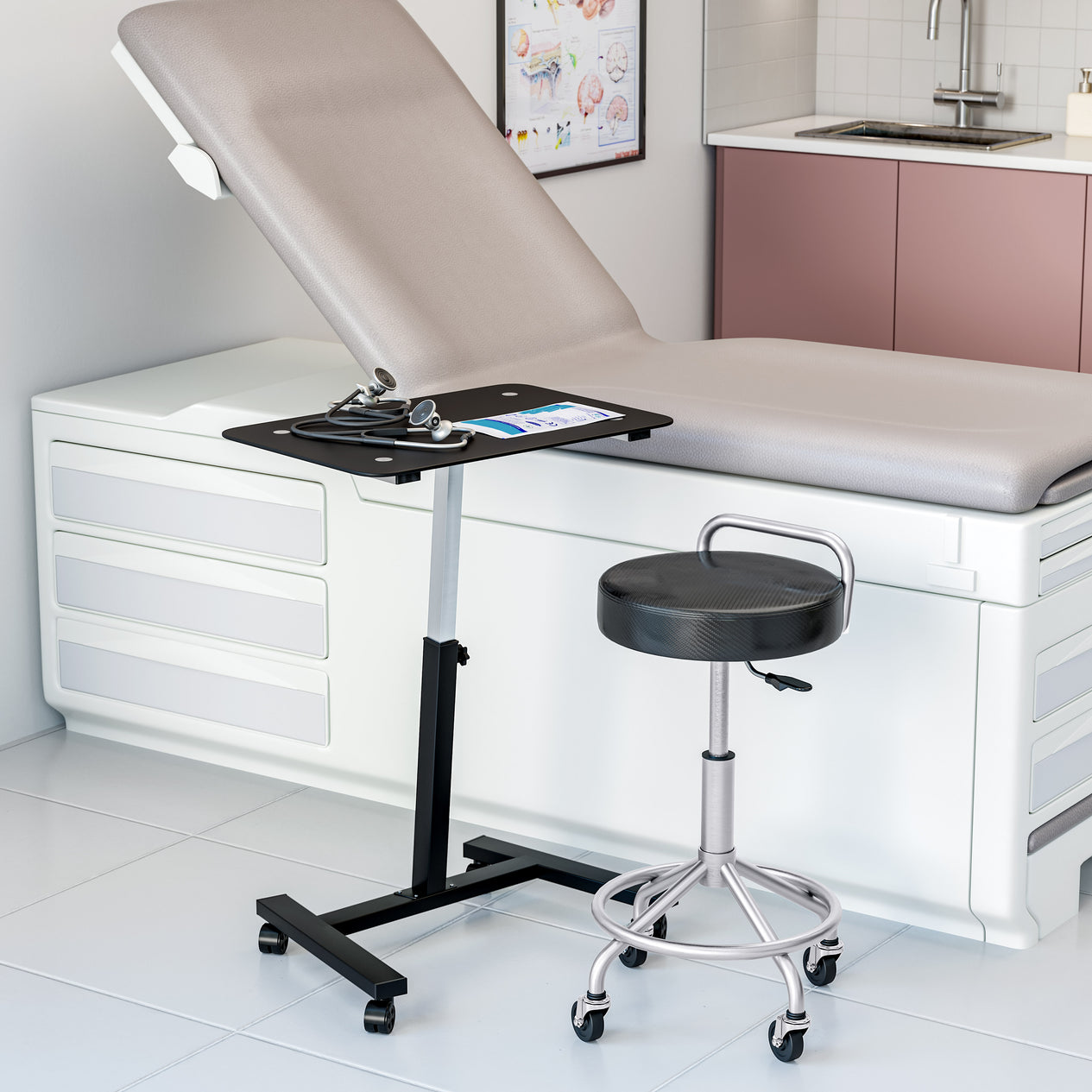 airLIFT® Tempered Glass Top Mobile Desk