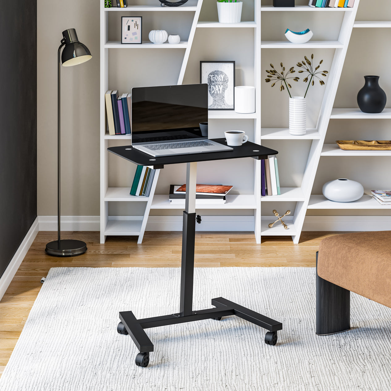 airLIFT® Tempered Glass Top Mobile Desk