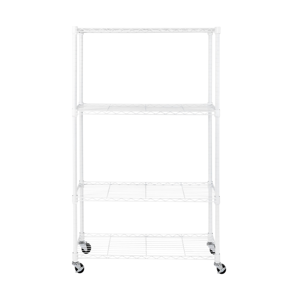 Front view of white shelf