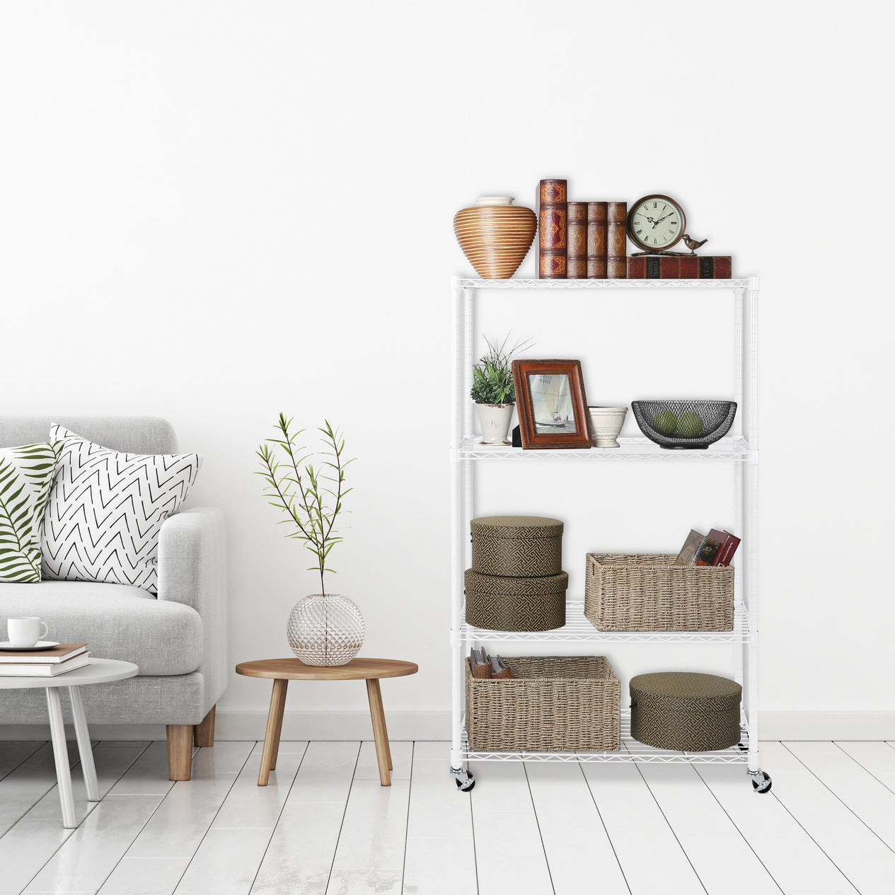 White shelf in living room