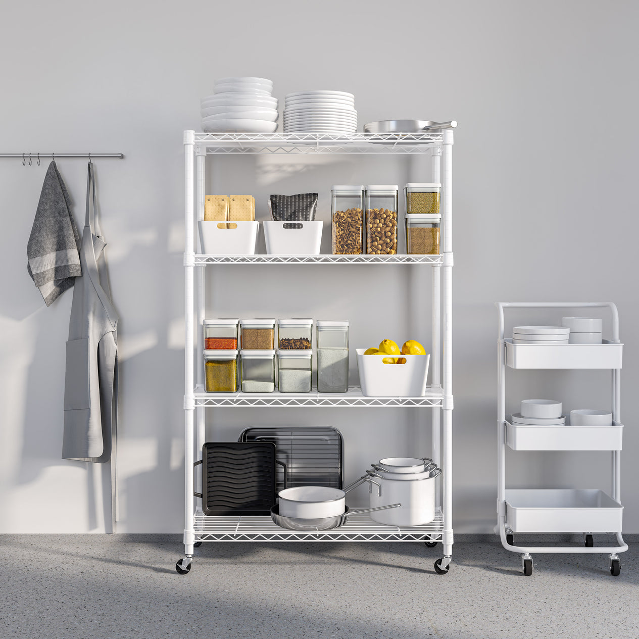 4-Tier NSF-Certified Steel Shelving, White