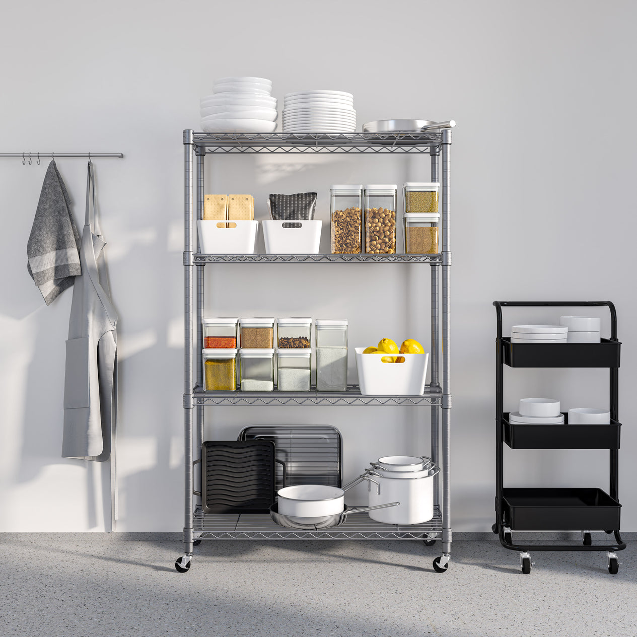 4-Tier NSF-Certified Steel Shelving, Silver