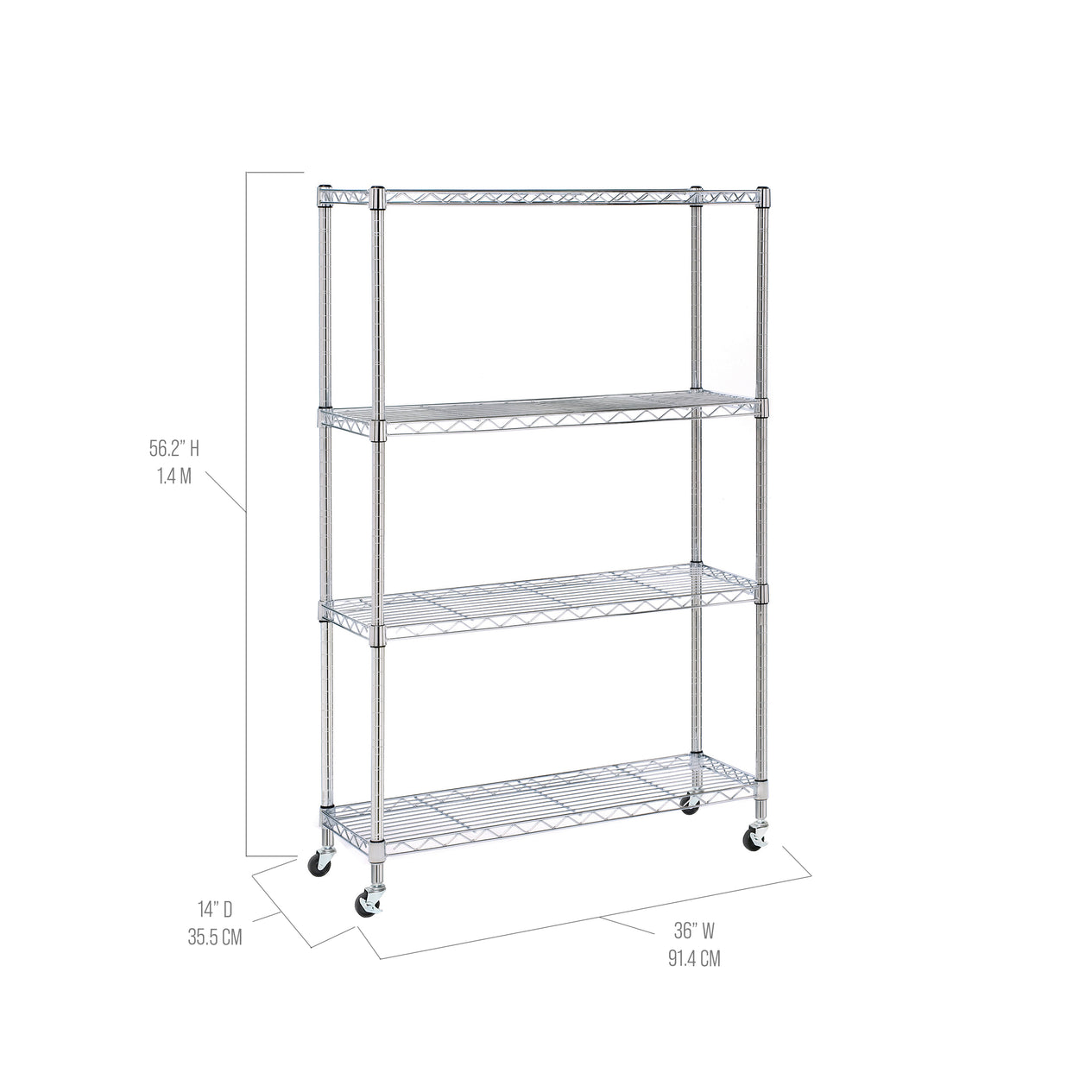 4-Tier NSF-Certified Steel Shelving