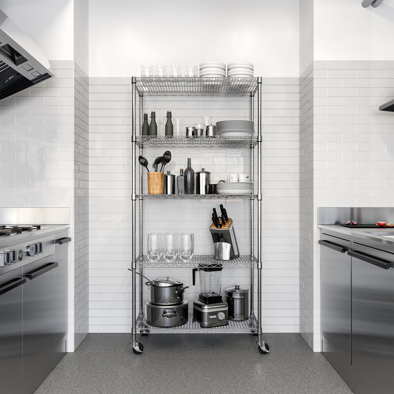 5-Tier NSF-Certified Steel Shelving