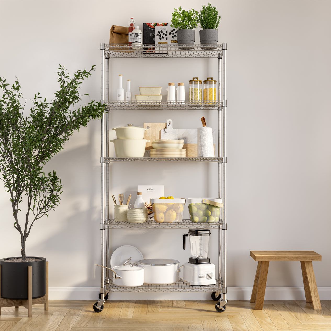 5-Tier NSF-Certified Steel Shelving