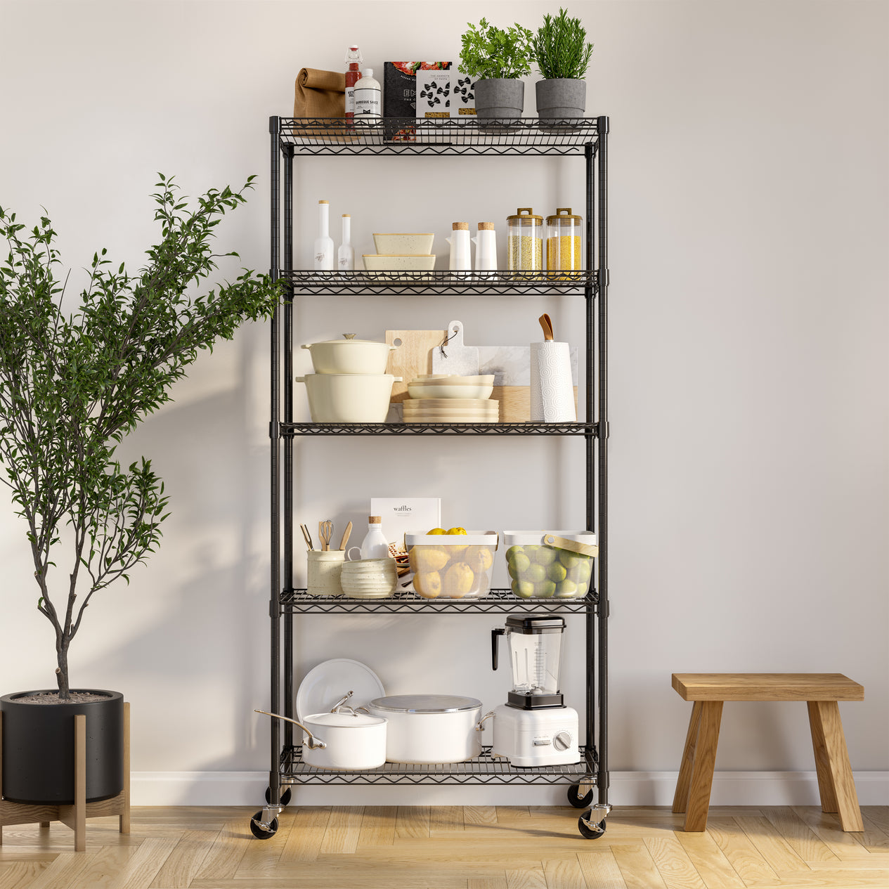 5-Tier NSF-Certified Steel Shelving