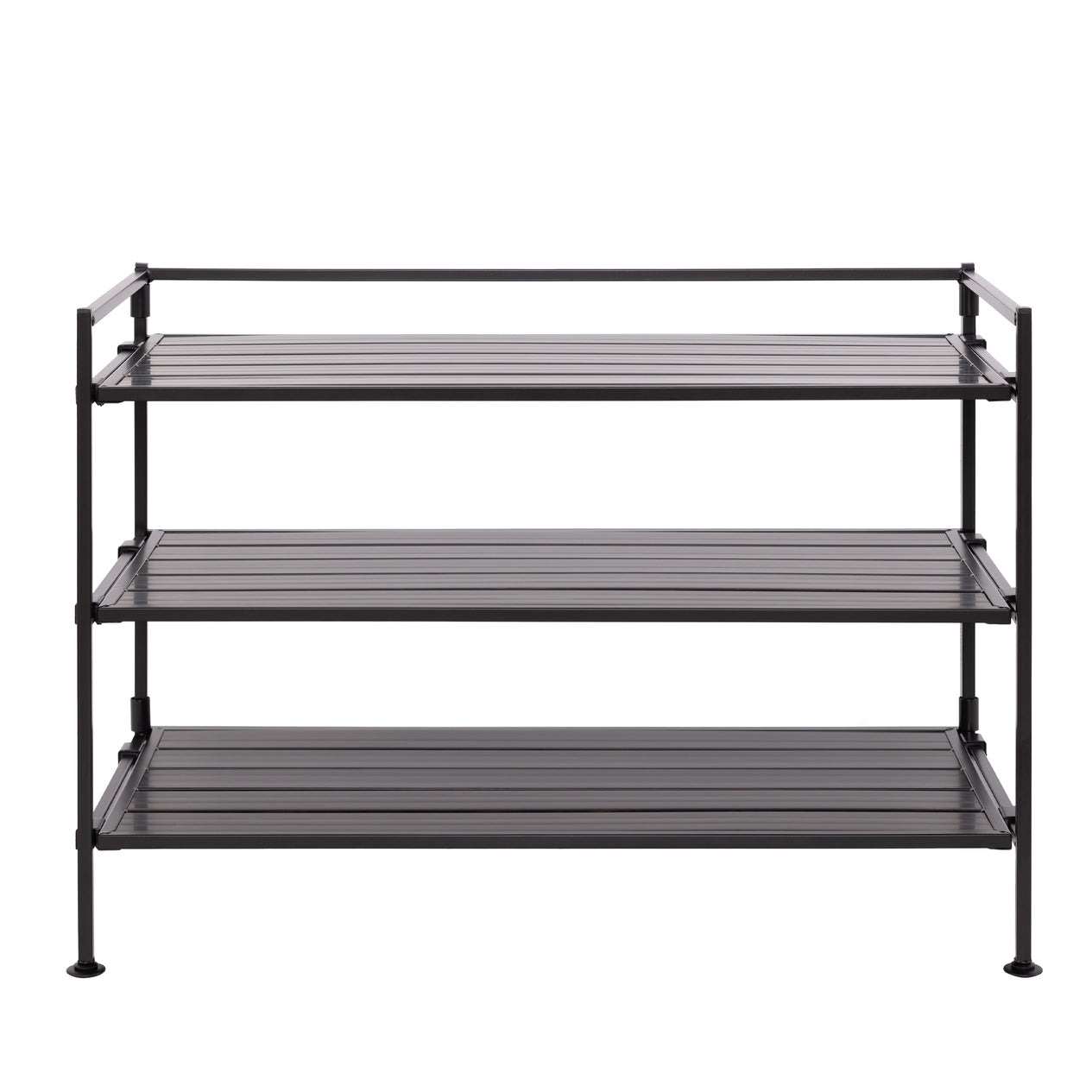 Front view of espresso shoe rack