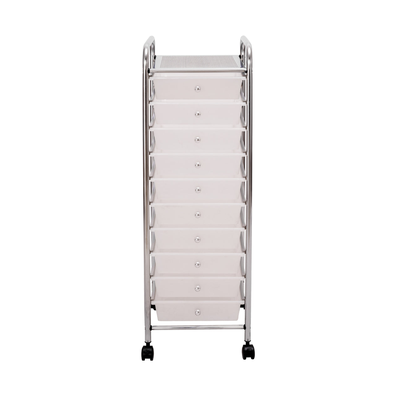 10-Drawer Organizer Cart, White