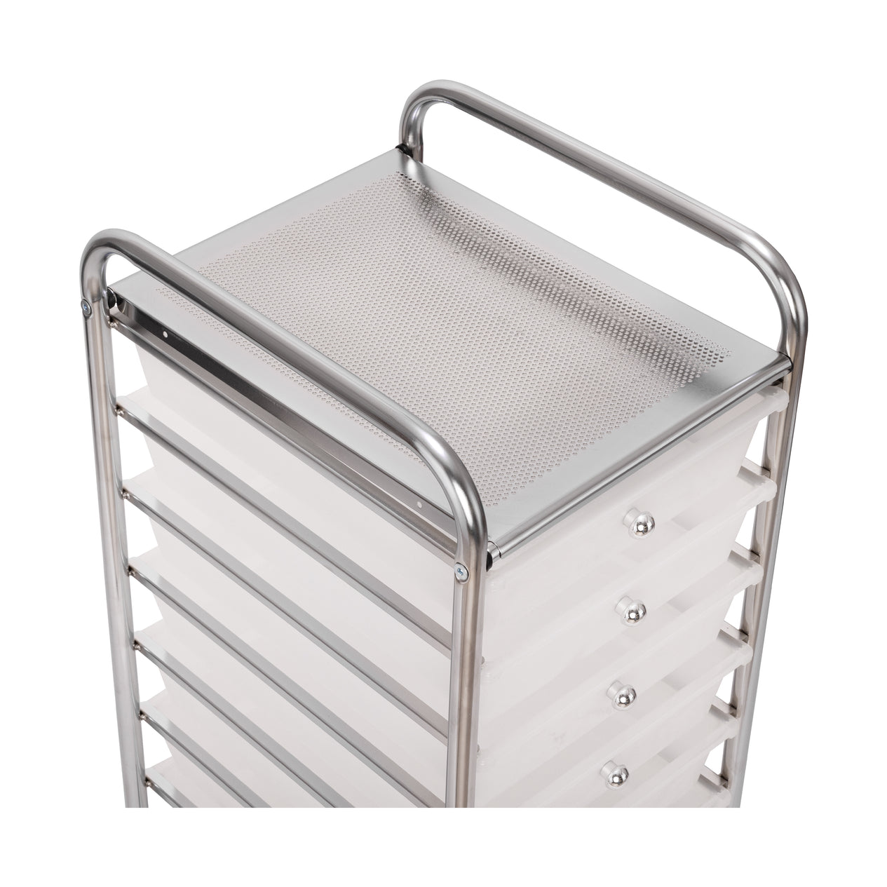 10-Drawer Organizer Cart, White