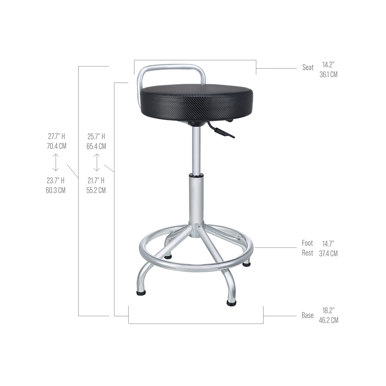 Cushioned Pneumatic Adjustable Work Stool