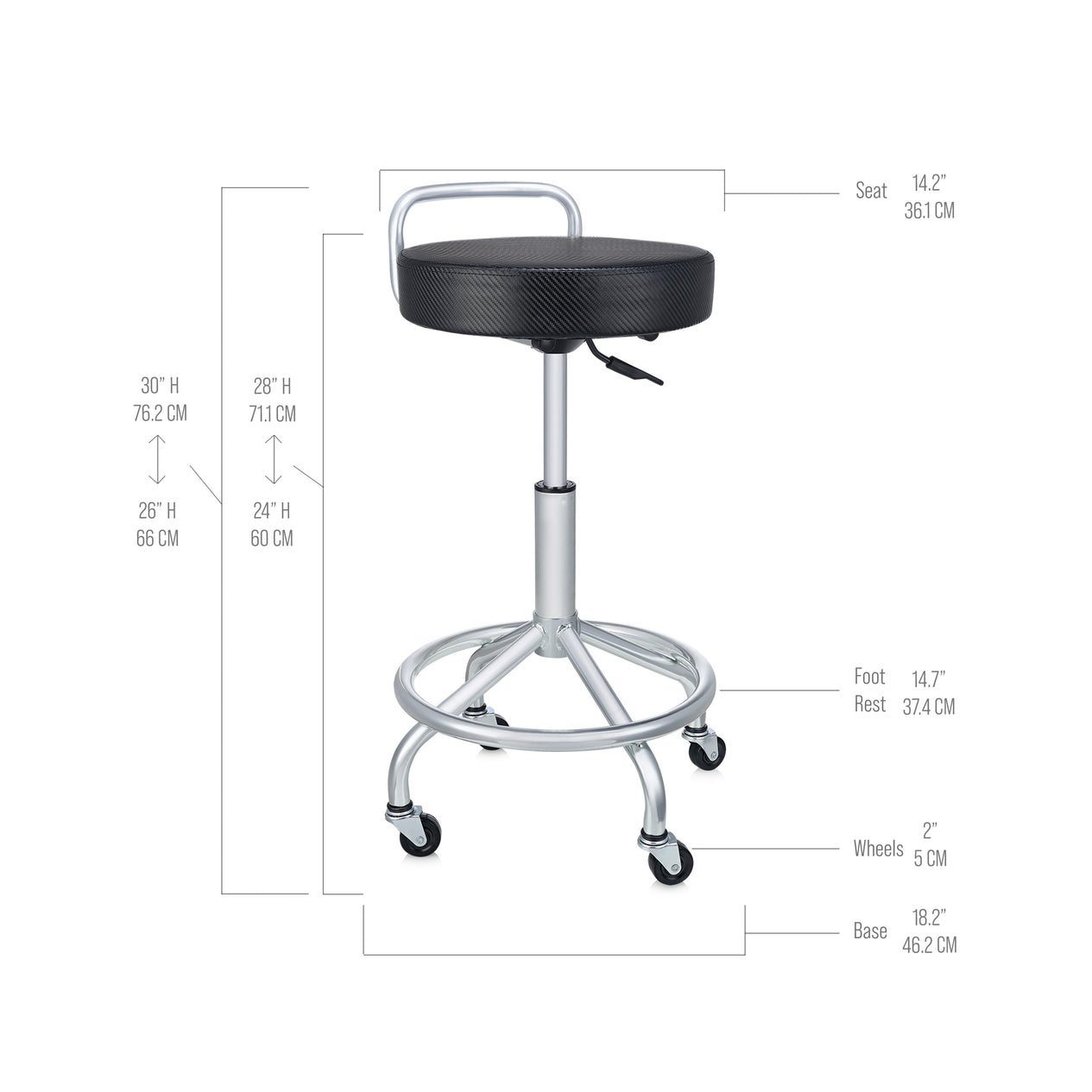 Cushioned Pneumatic Adjustable Work Stool