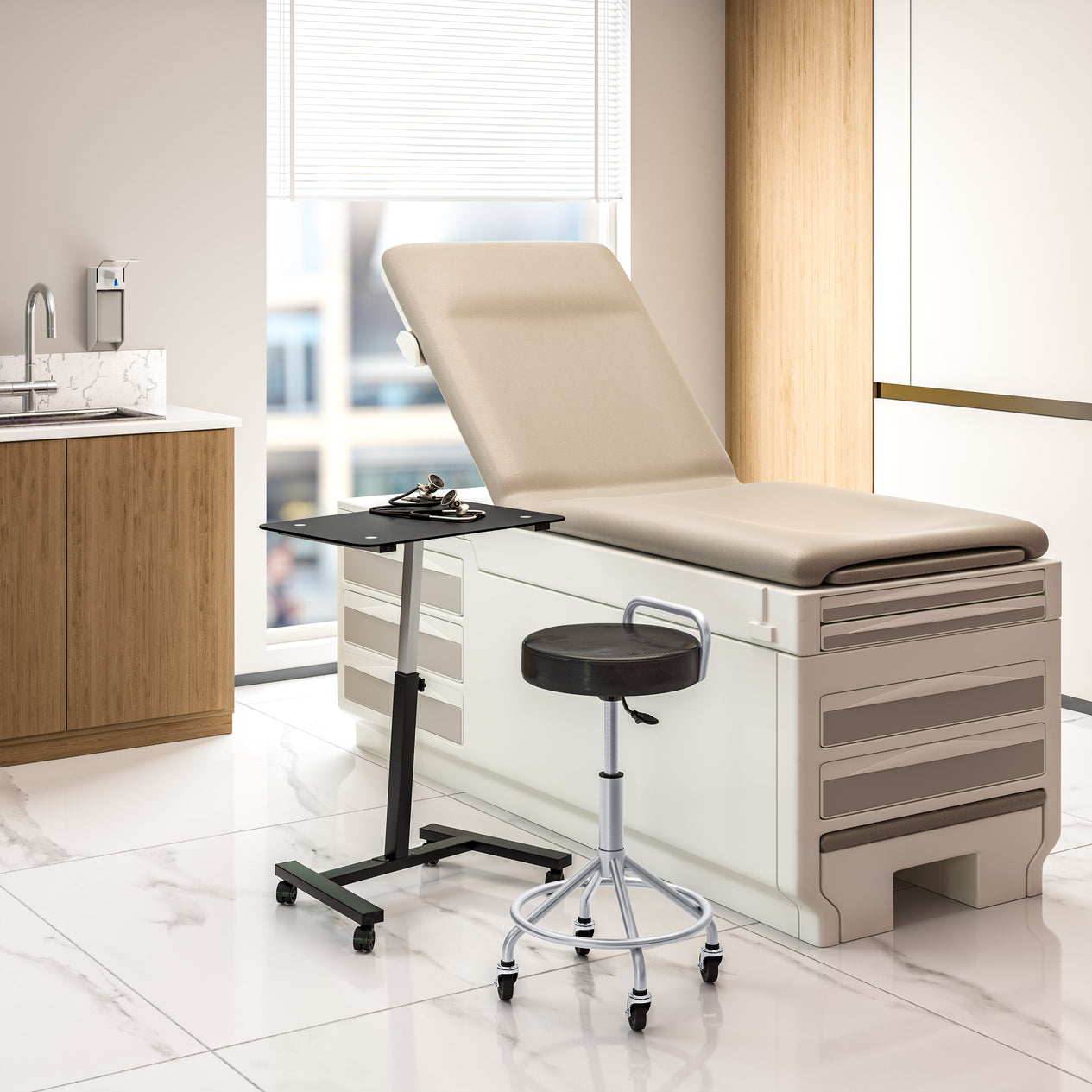 Cushioned Pneumatic Adjustable Work Stool