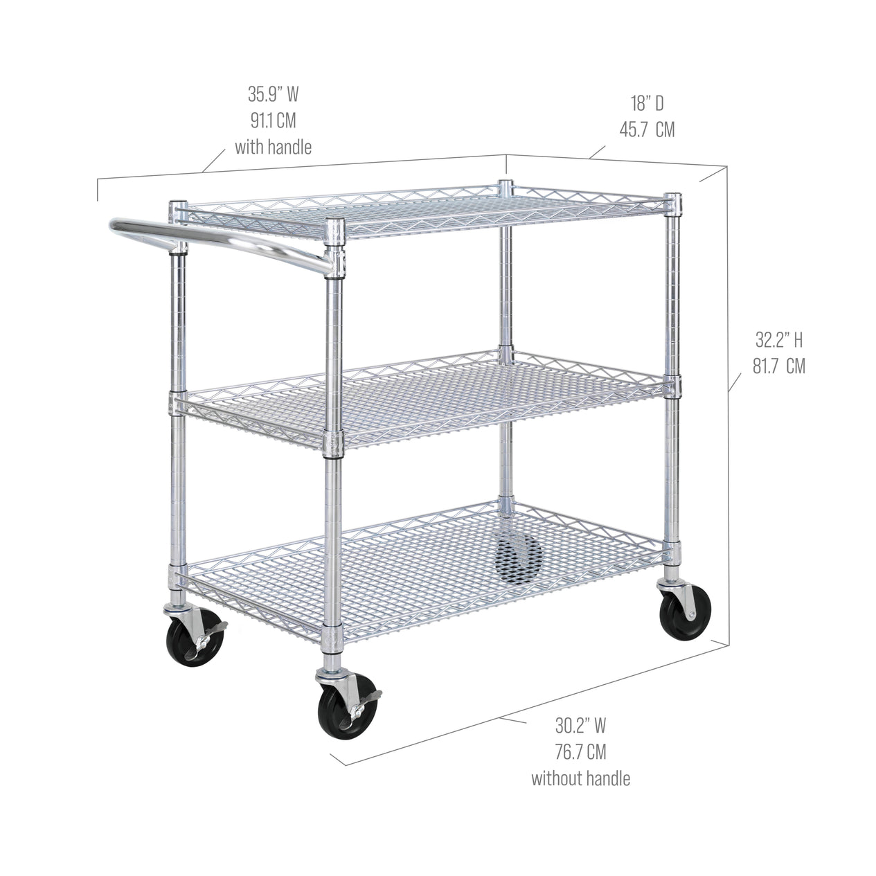 3-Tier NSF-Certified Utility Cart