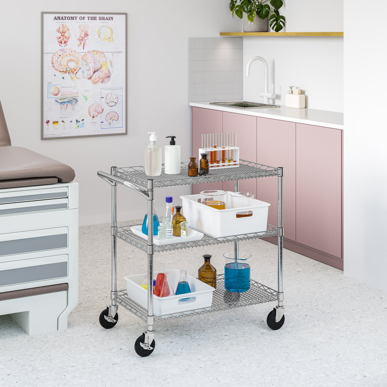 3-Tier NSF-Certified Utility Cart