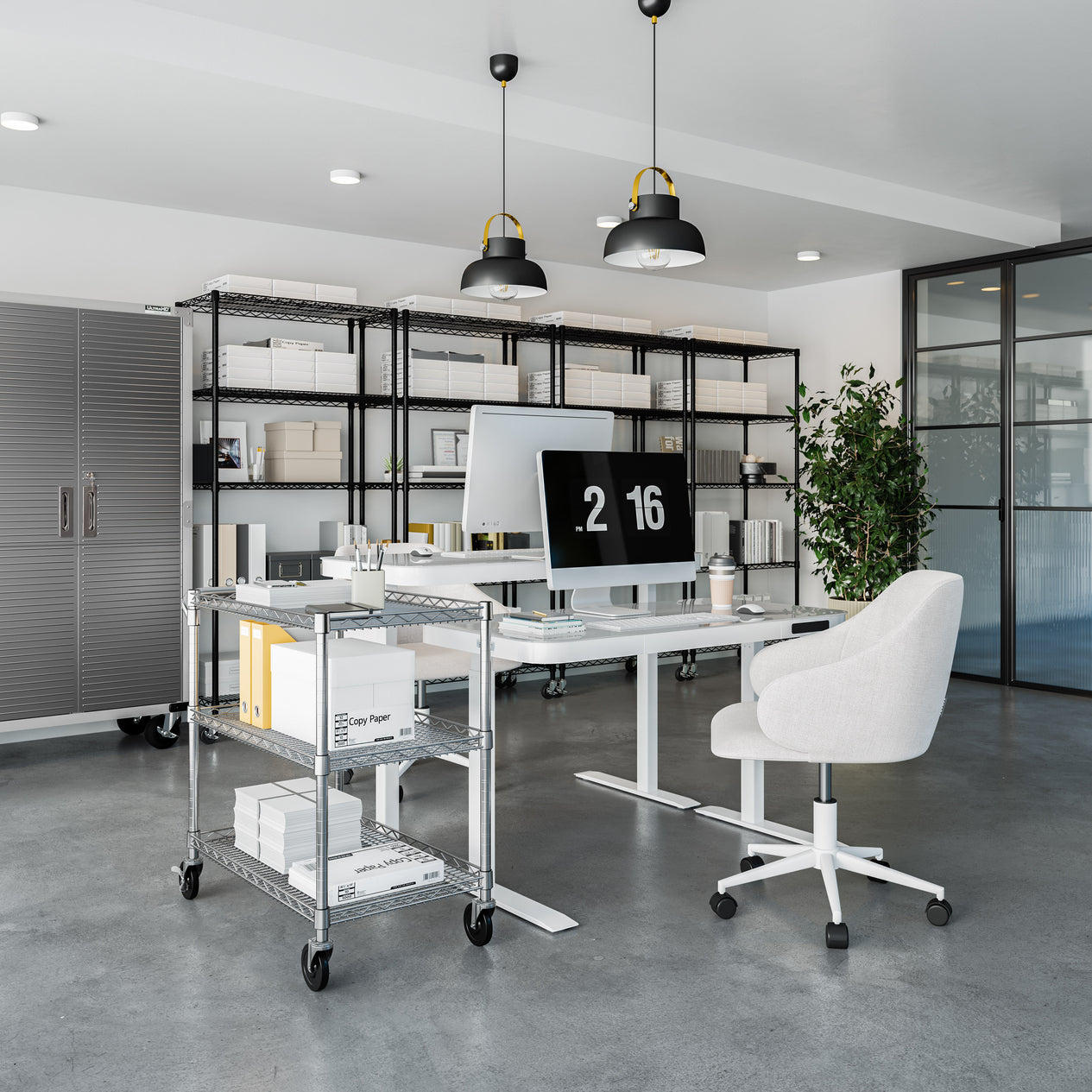 airLIFT® 48" Tempered Glass Top Desk with Drawer