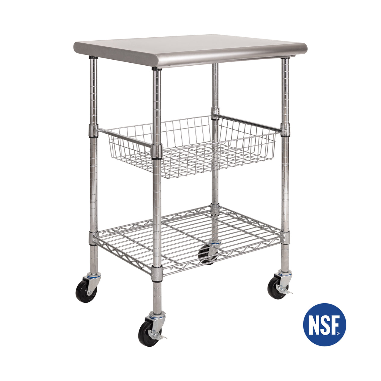 Stainless Steel NSF-Certified Utility Worktable Cart