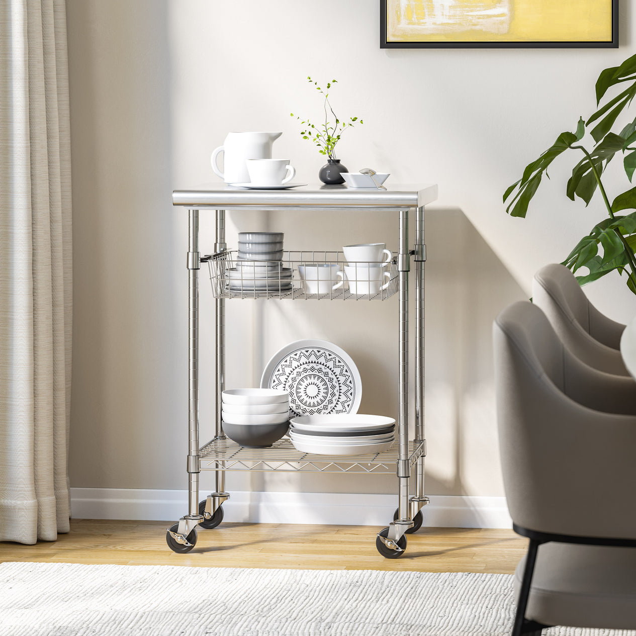 Stainless Steel NSF-Certified Utility Worktable Cart