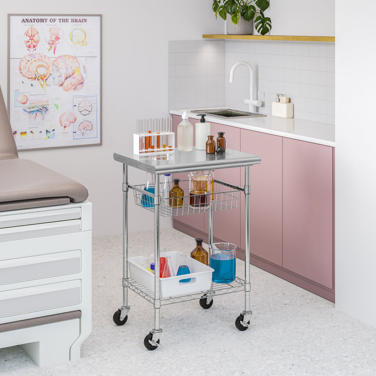 Stainless Steel NSF-Certified Utility Worktable Cart