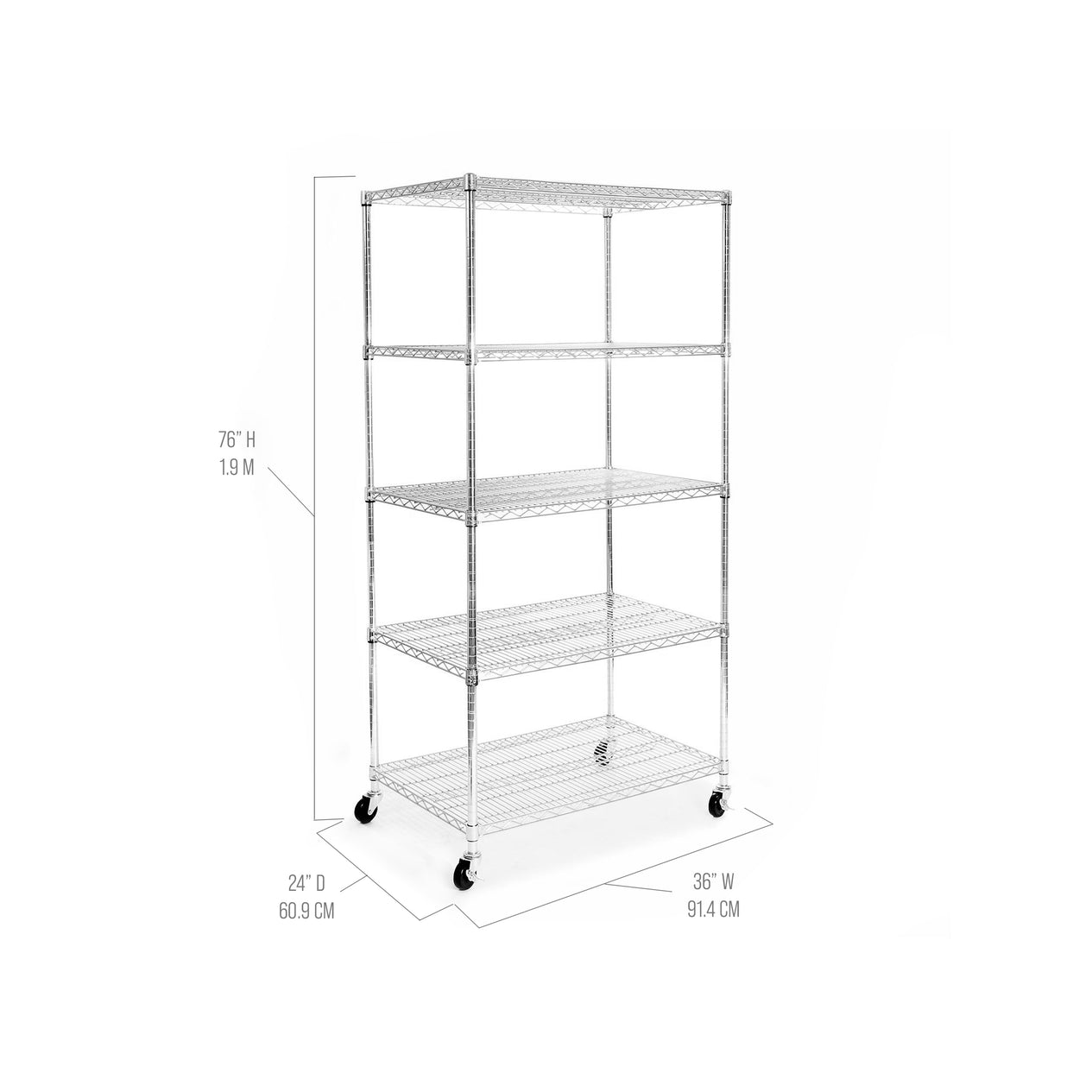 UltraDurable® 5-Tier NSF-Certified Steel Shelving