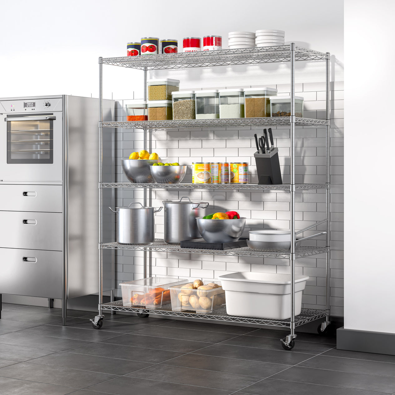 UltraDurable® 5-Tier NSF-Certified Steel Shelving