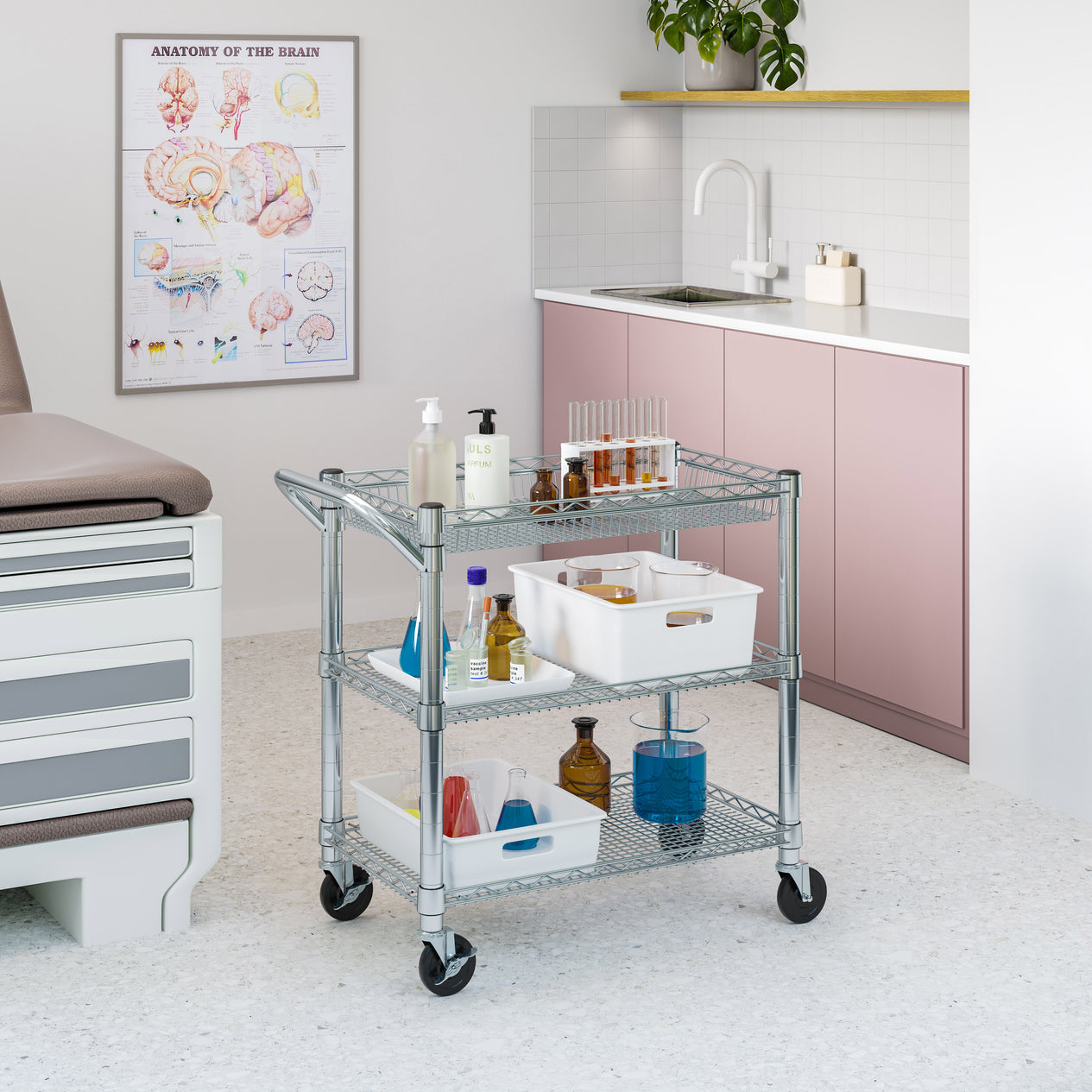 3-Tier NSF-Certified Heavy-Duty Utility Cart