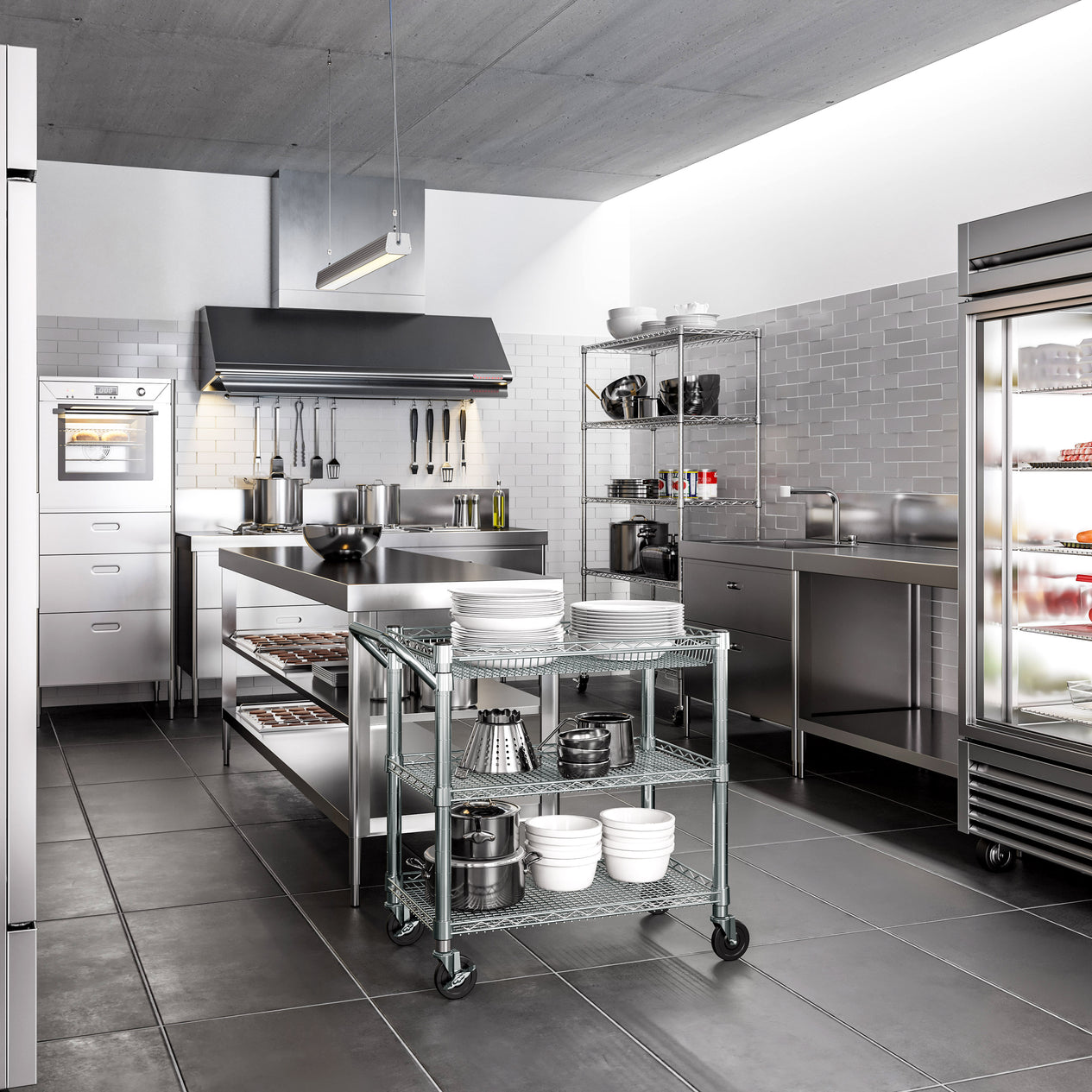 3-Tier NSF-Certified Heavy-Duty Utility Cart