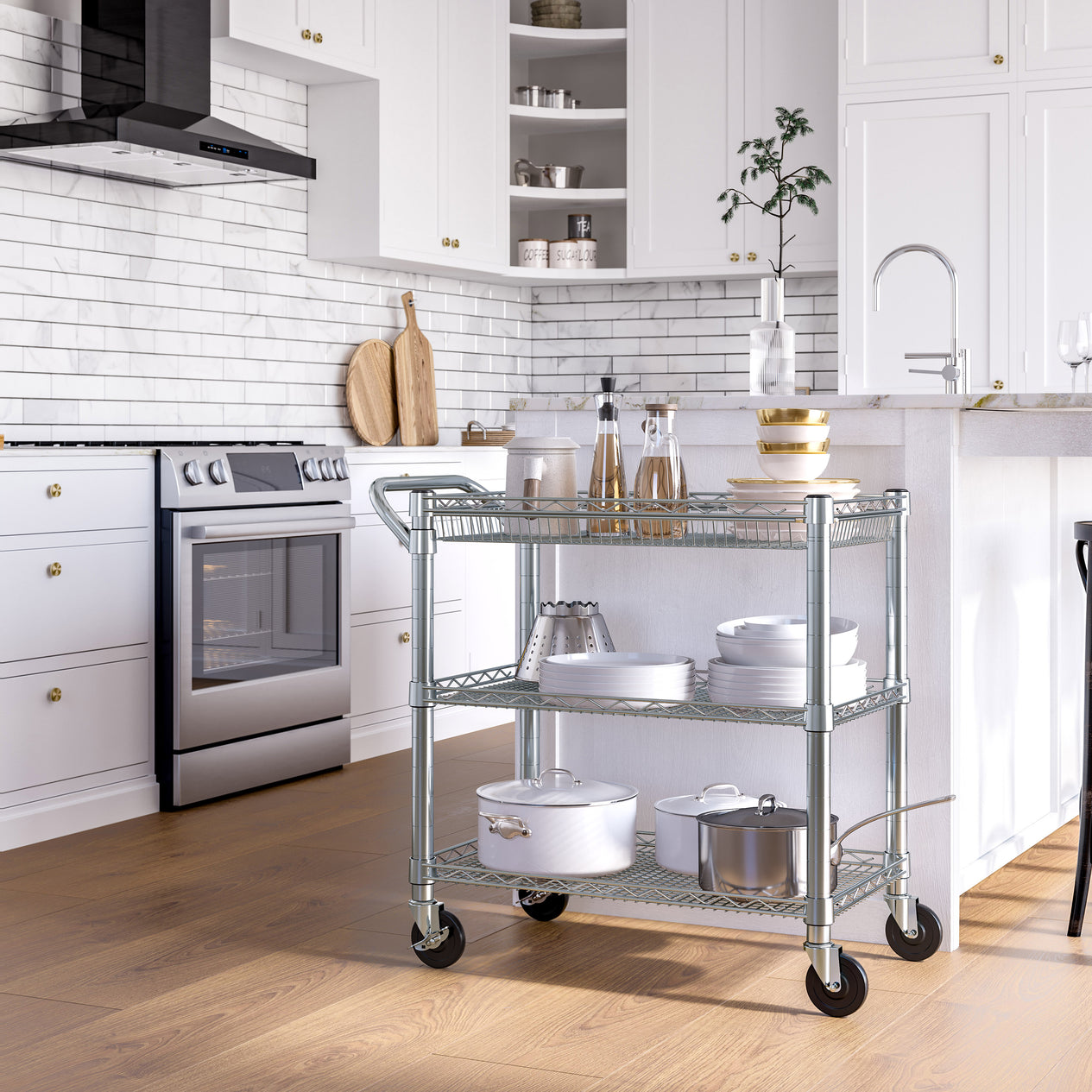 3-Tier NSF-Certified Heavy-Duty Utility Cart