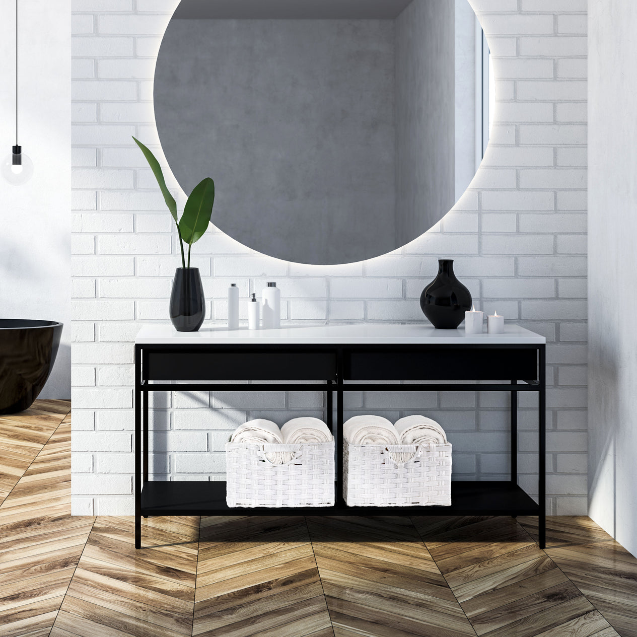 Handwoven Basket (2-Pack), White