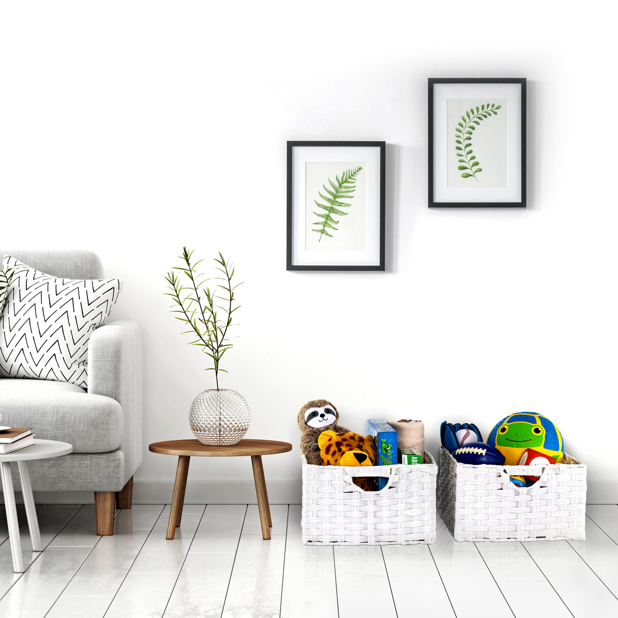 Handwoven Basket (2-Pack), White