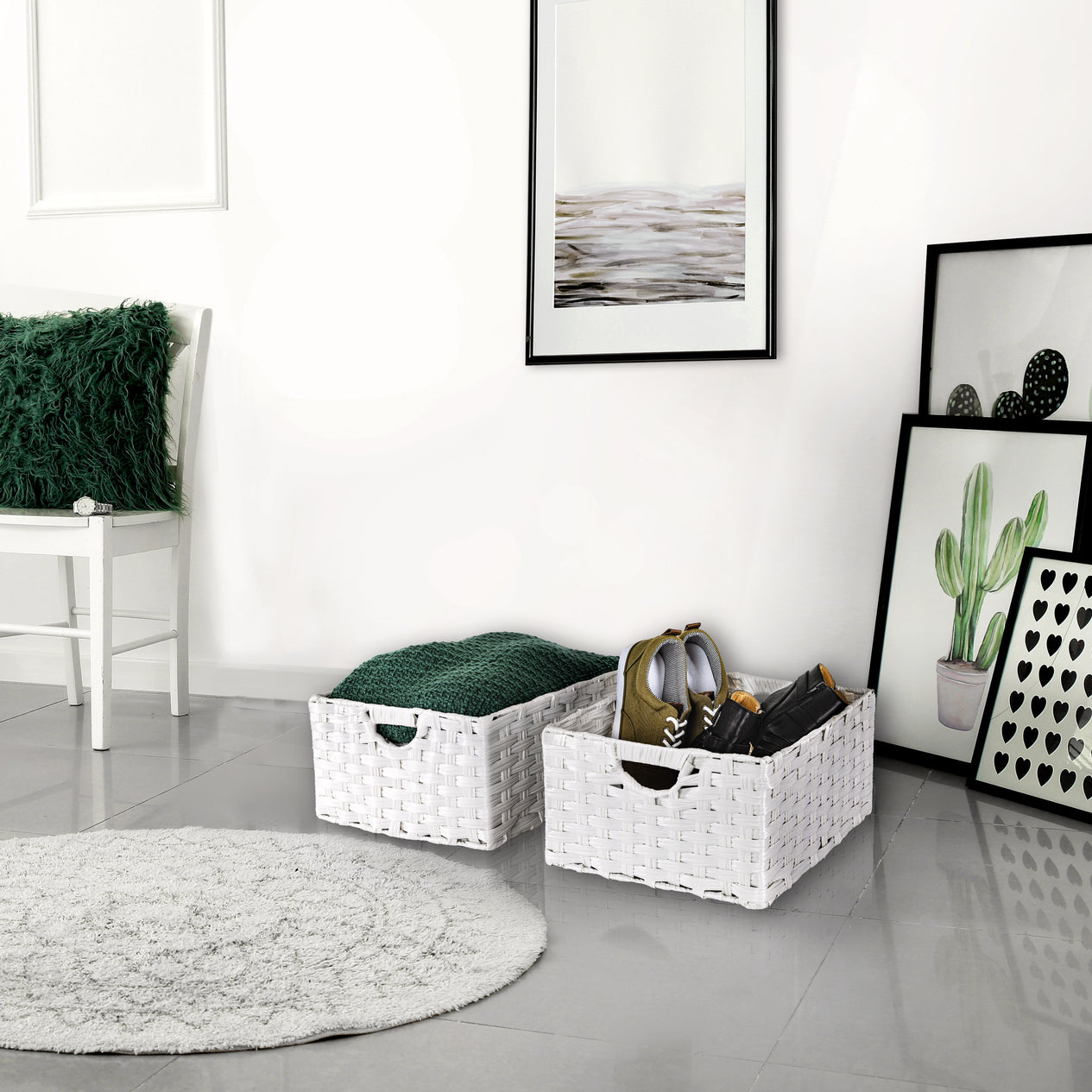 Handwoven Basket (2-Pack), White