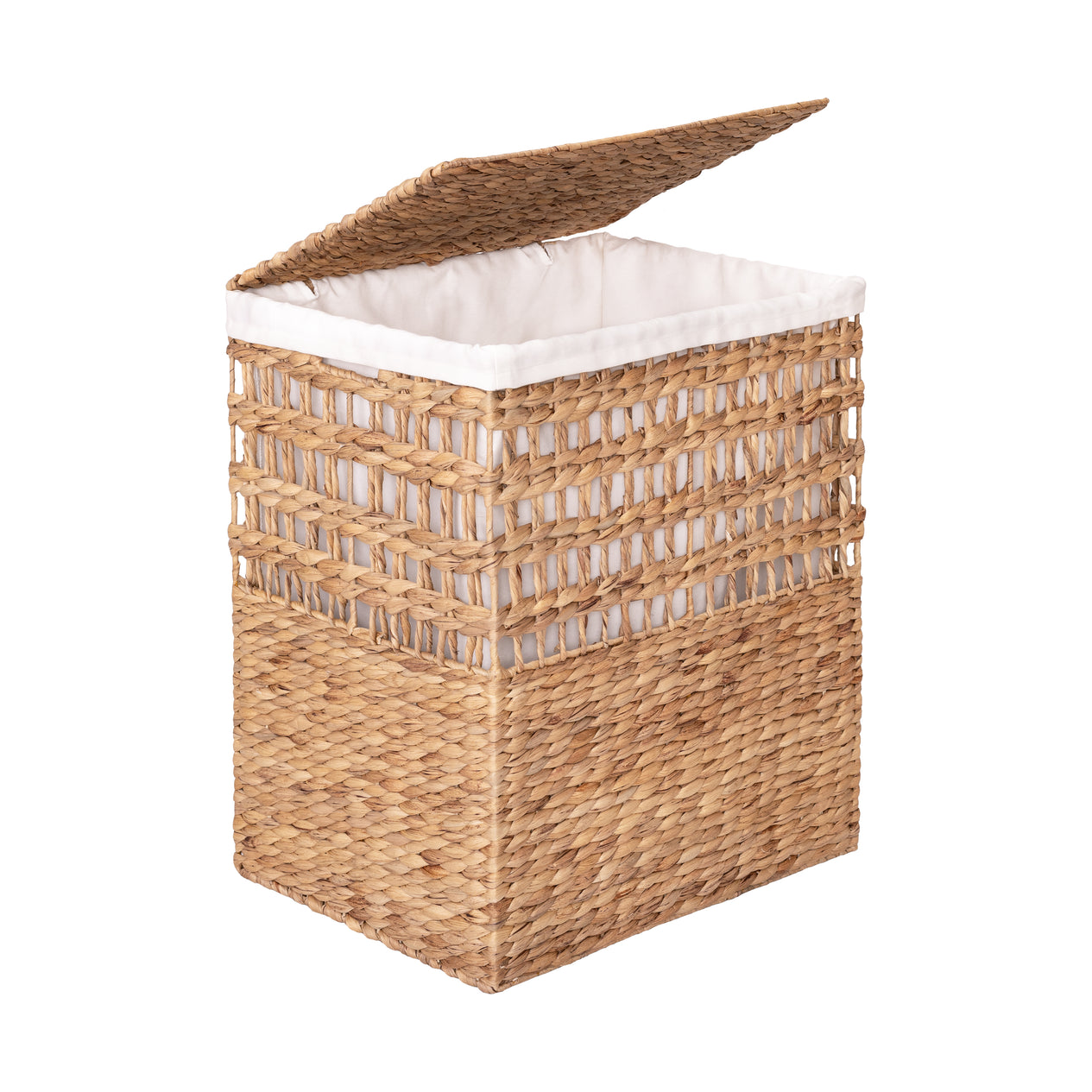 4-Piece Natural Water Hyacinth Handwoven Laundry Hamper and Basket Set