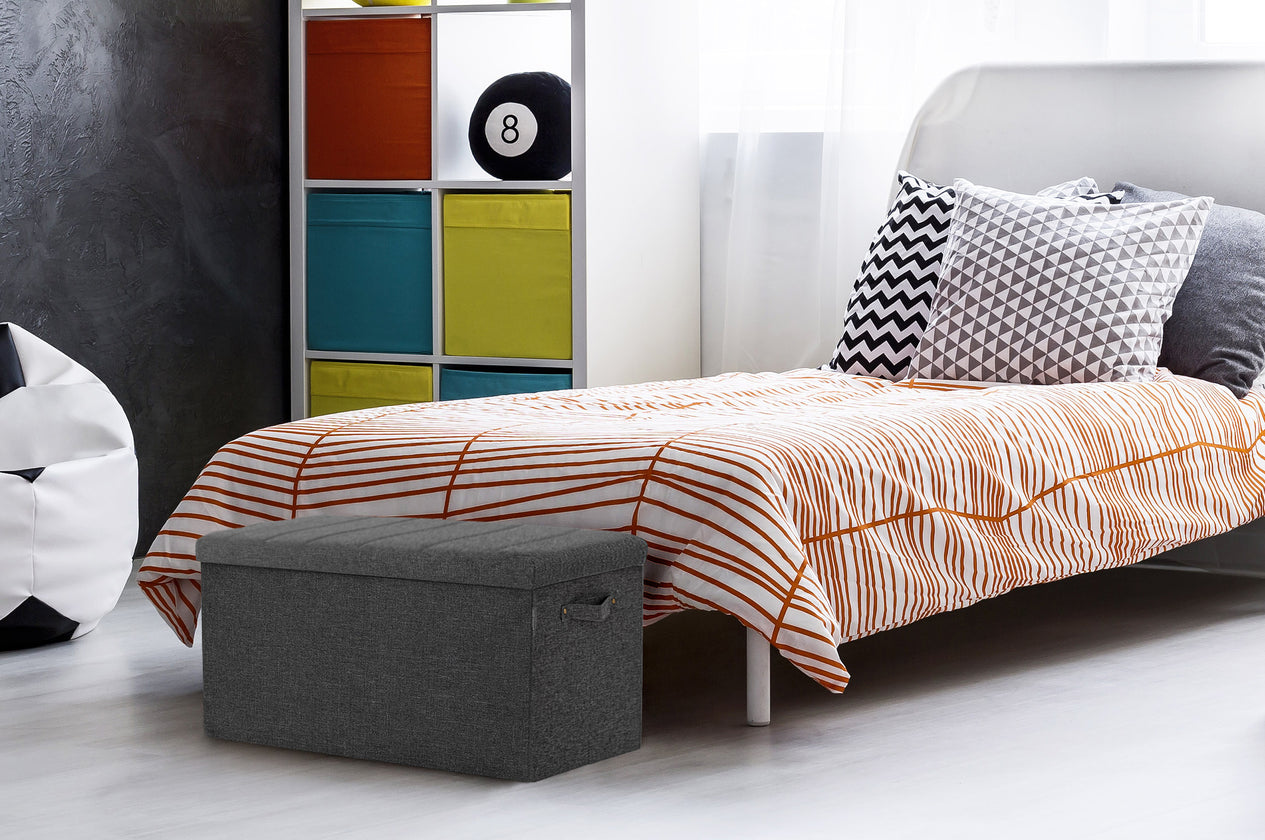 Channel Tufted Storage Trunk with Handles