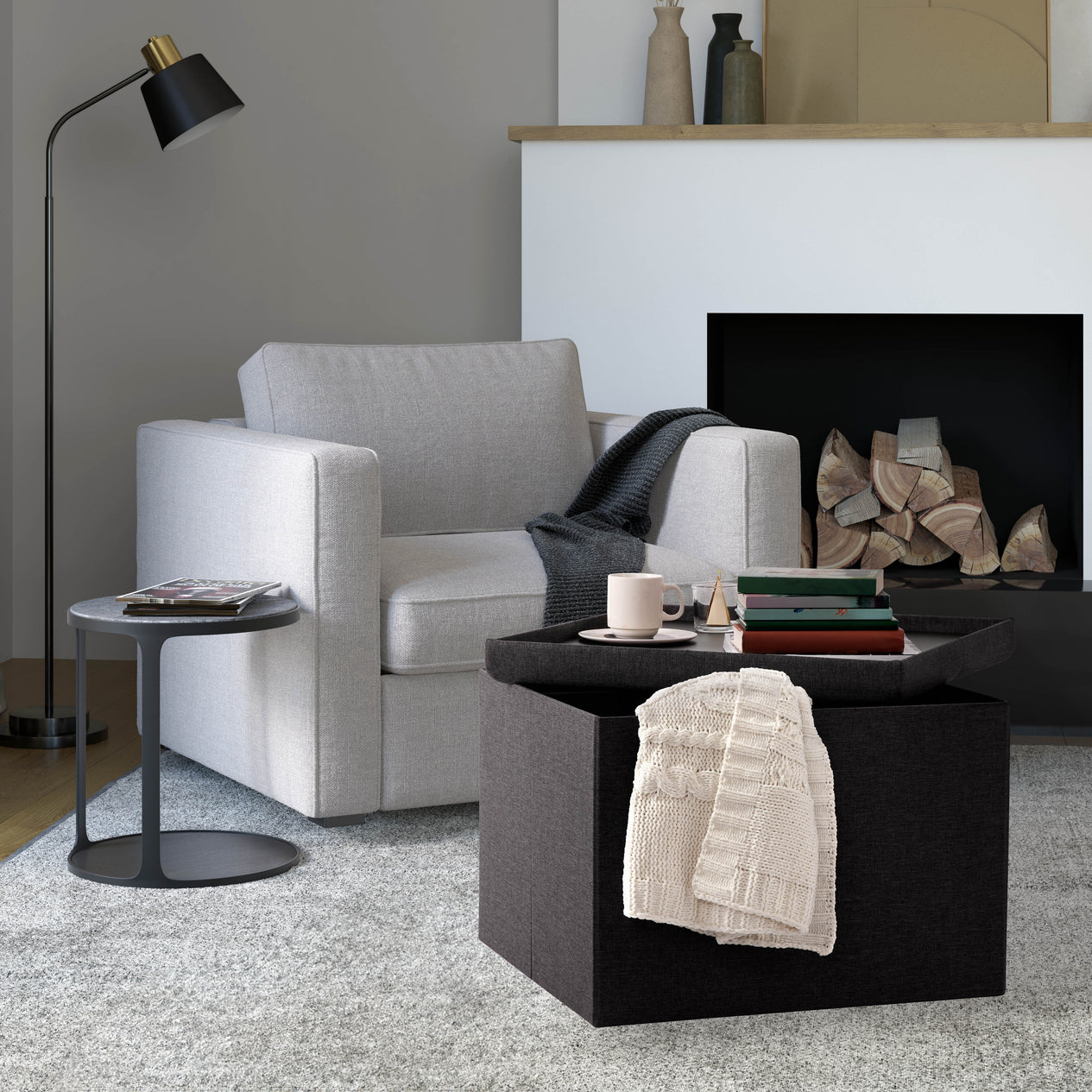 Extra Large Square Storage Ottoman