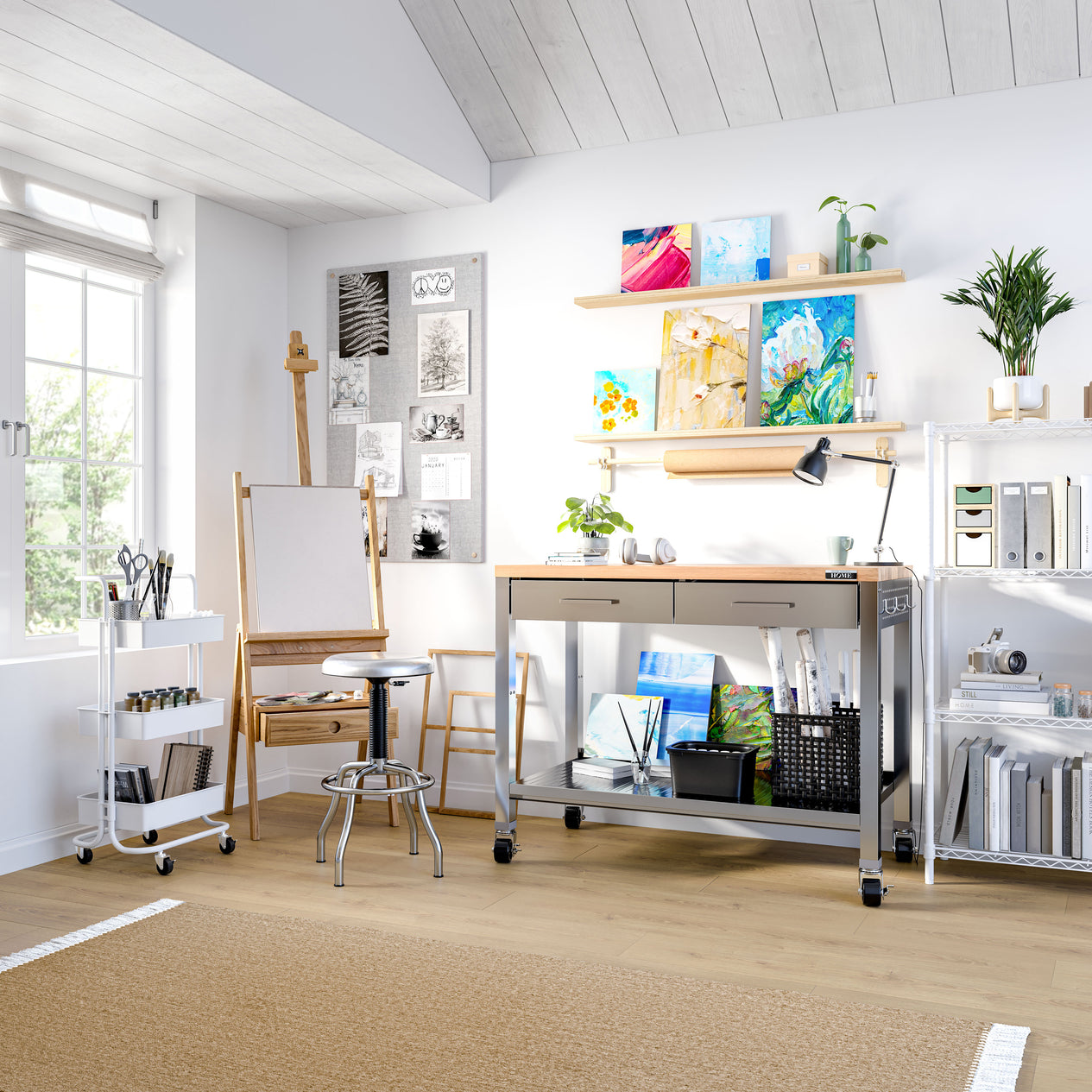 Workcenter in arts and crafts room