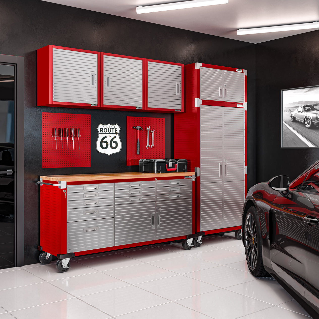 UltraHD® 11-Drawer Rolling Workbench, Red