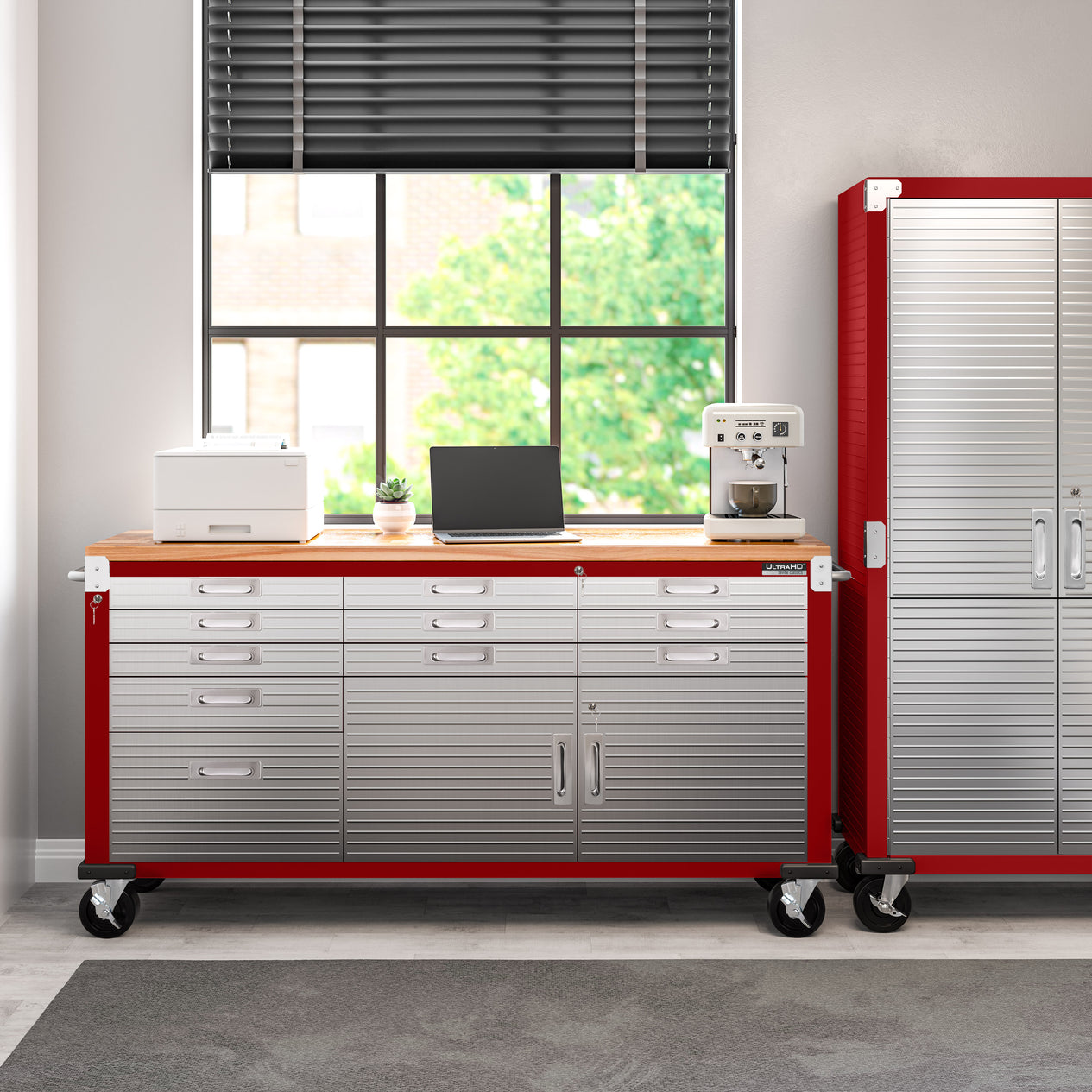 UltraHD® 11-Drawer Rolling Workbench, Red