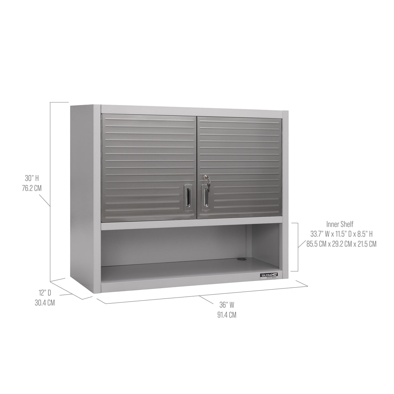 UltraHD® Double Door Wall Cabinet w/ Keys, Granite