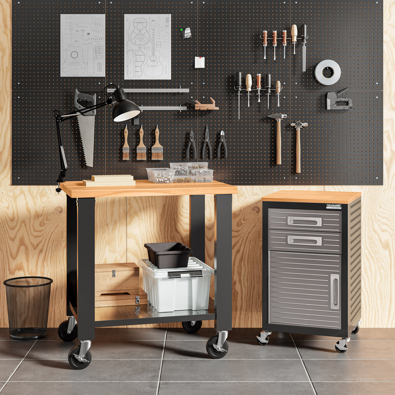 6 Gal. Round Mesh Wastebasket Recycling Bin (2-Pack)