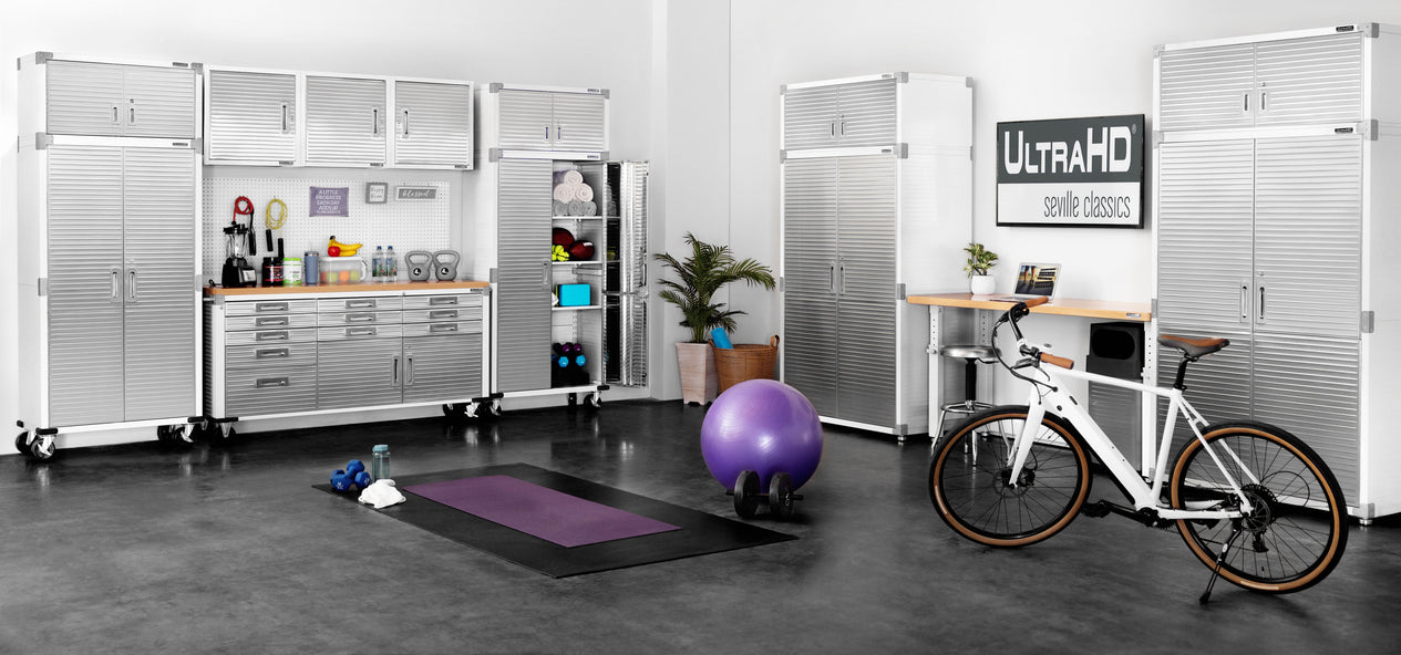 UltraHD® 8-Piece Rolling Storage Cabinet System, White