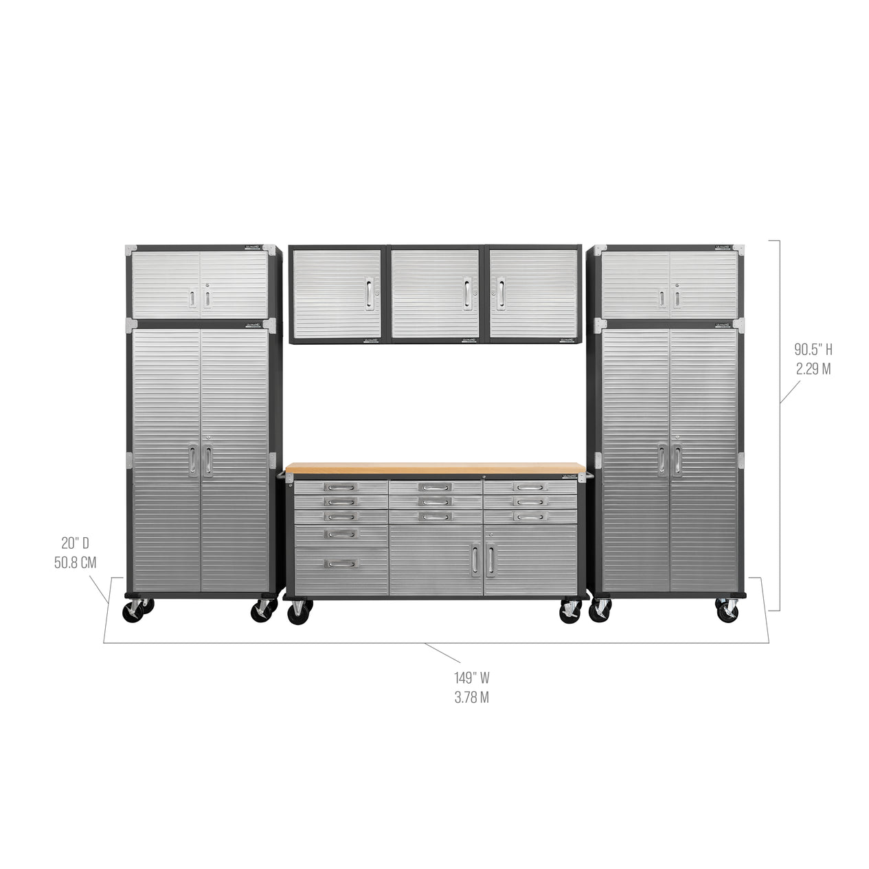UltraHD® 8-Piece Storage Cabinet System with Rolling Workbench
