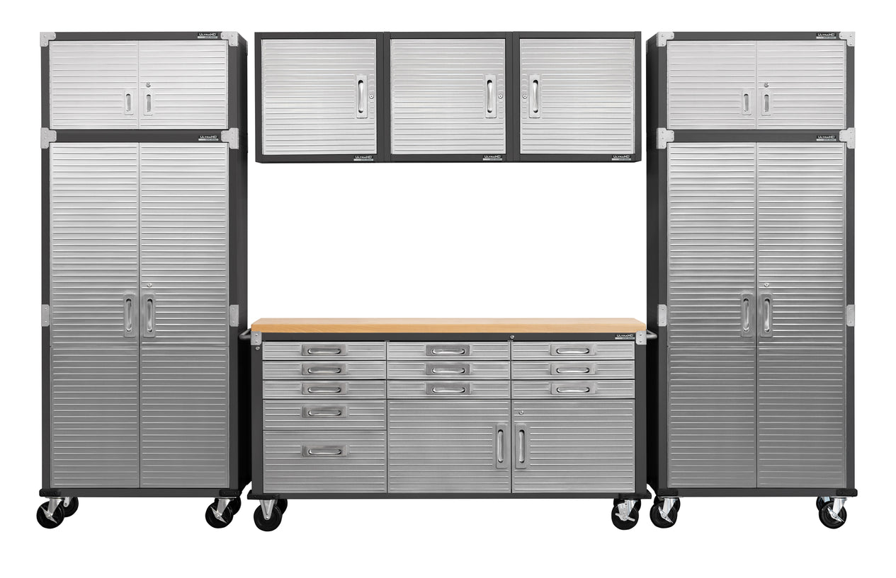 UltraHD® 8-Piece Storage Cabinet System with Rolling Workbench