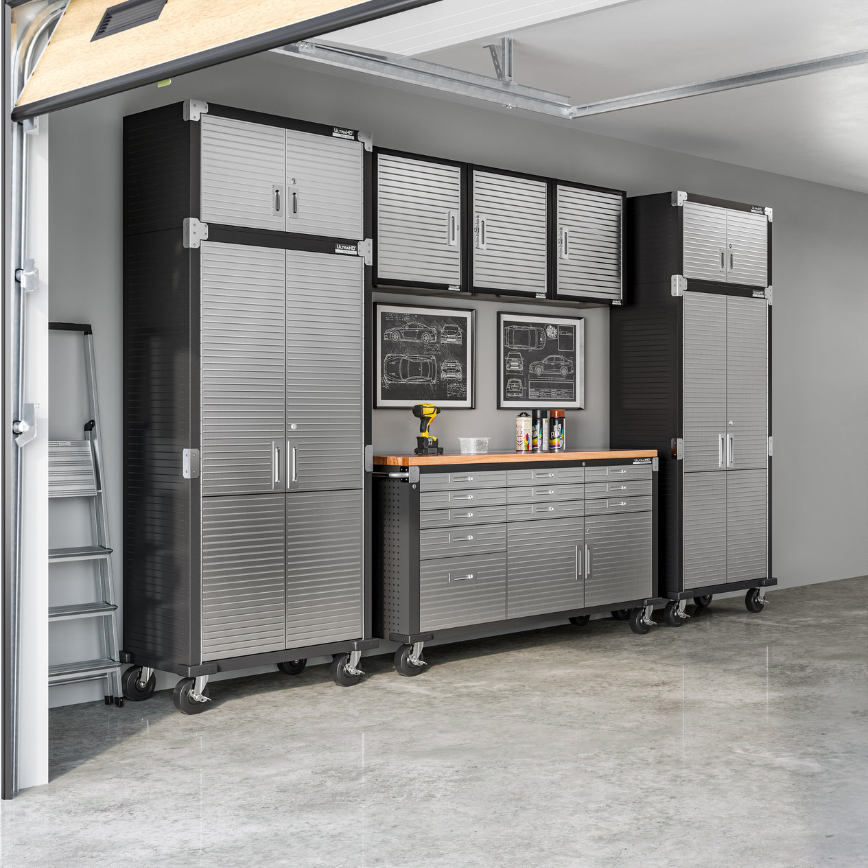 UltraHD® 8-Piece Storage Cabinet System with Rolling Workbench