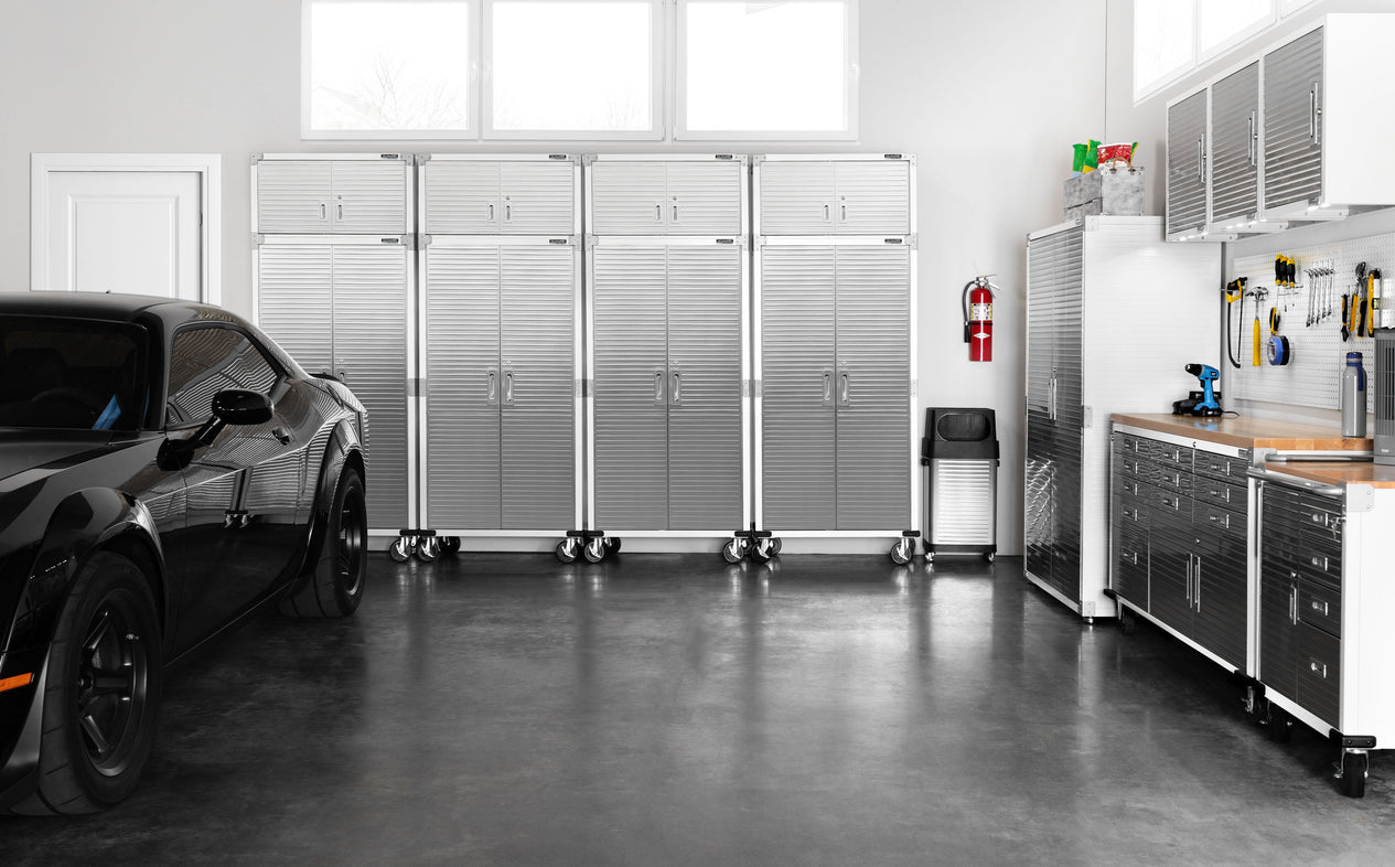 UltraHD® 8-Piece Rolling Storage Cabinet System, White