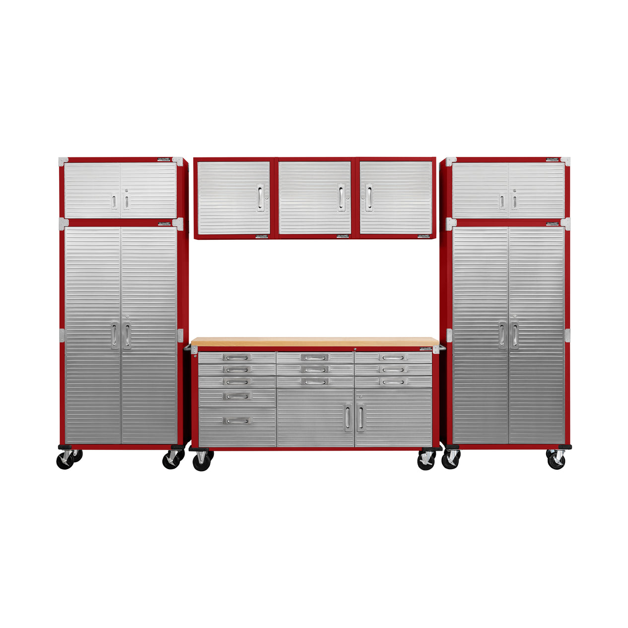 UltraHD® 11-Drawer Rolling Workbench, Red
